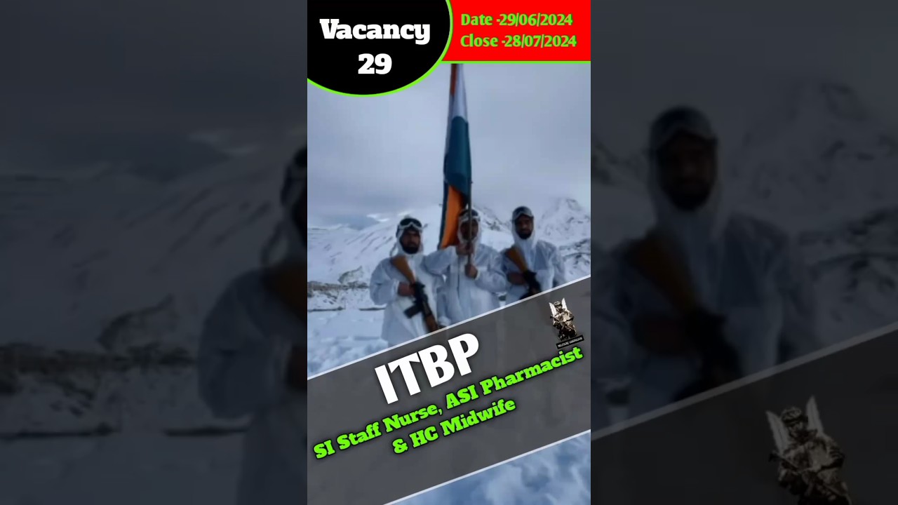 Itbp staff nurse new vacancy 2024 || itbp vacancy 2024 