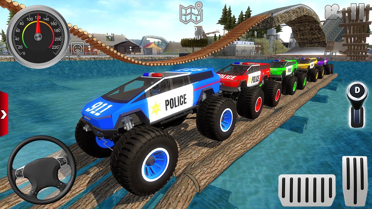Police Monster Truck Impossible Driver #1 - Car Extreme Racing Android Gameplay