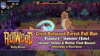 Rotwood Early Access  Great Rotwood Forest [Standard  Hammer] Solo Run (Mother Treek Boss)
