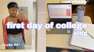 first day of college 📝 // grwm, new classes &amp; productivity