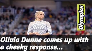 Olivia Dunne comes up with a cheeky response for a fan writing long paragraphs to gain gymnast's