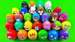 Numberblocks & Alphablocks - Finding SLIME Mixed in Mini Dinosaur Eggs Coloring, ASMR