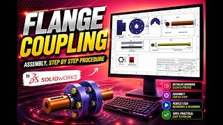 Flange Coupling Assembly in SOLIDWORKS | Step-by-Step 3D CAD Assembly Tutorial