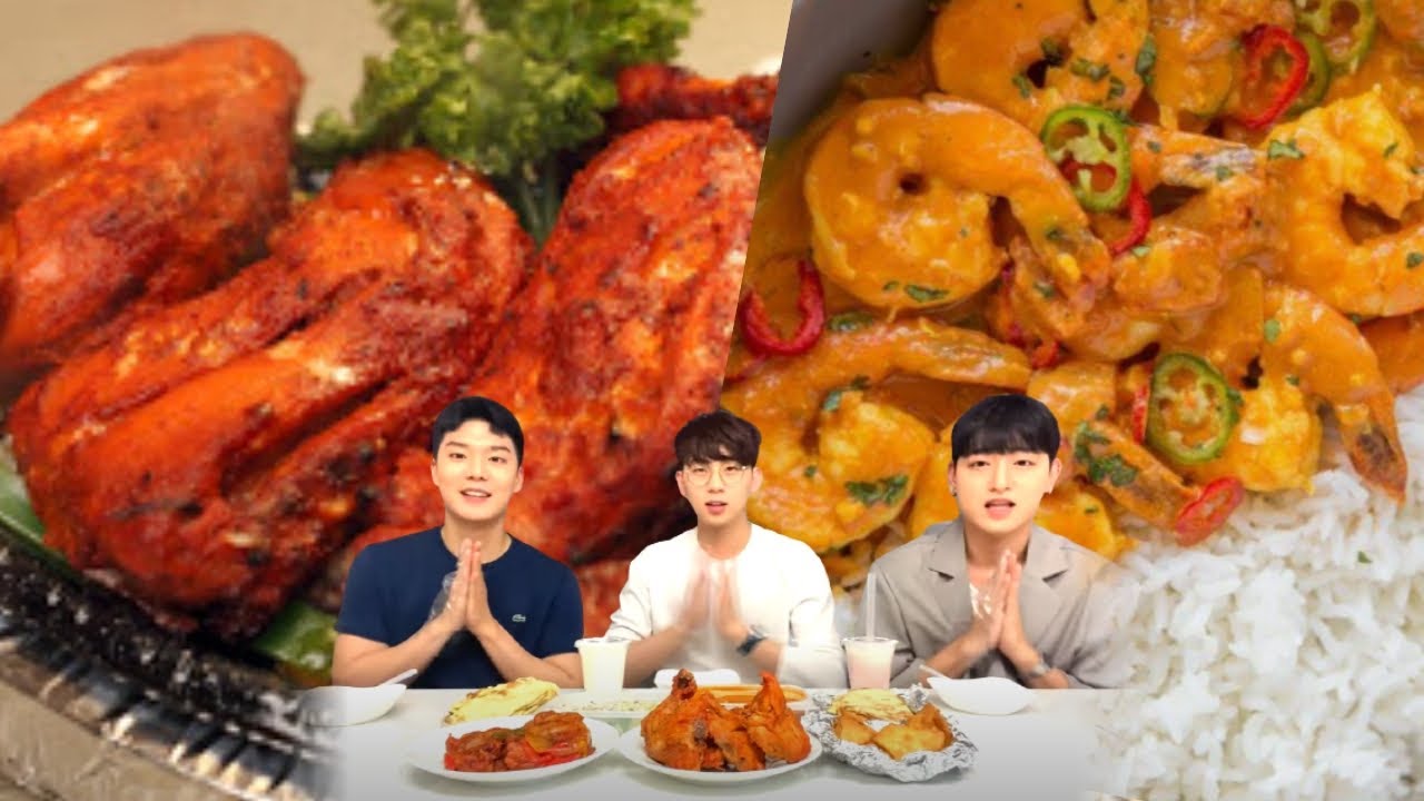 Tandoori chicken & Curry eating show 🥘 / Korean people's Indian food eating show | channel raid