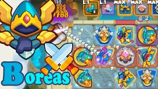 Let's operate Boreas and Hex, knight statue and banner Training Match - Rush Royale Full Video Wide