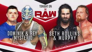 Rey Mysterio and Dominik Mysterio vs Seth Rollins and Murphy ll  24\/08\/2020 - WWE Highlight RAW