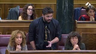 Rufián a Rajoy y respuesta de Rajoy en el Congreso