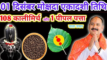 1 दिसंबर मार्गशीर्ष रविवार मोक्षदा एकादशी के दिन 108 काली मिर्च वाला उपाय जरुर करें ||#pradeepmishra