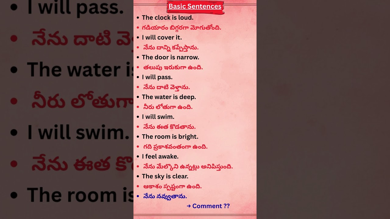 Part 566 - Basic English sentences 