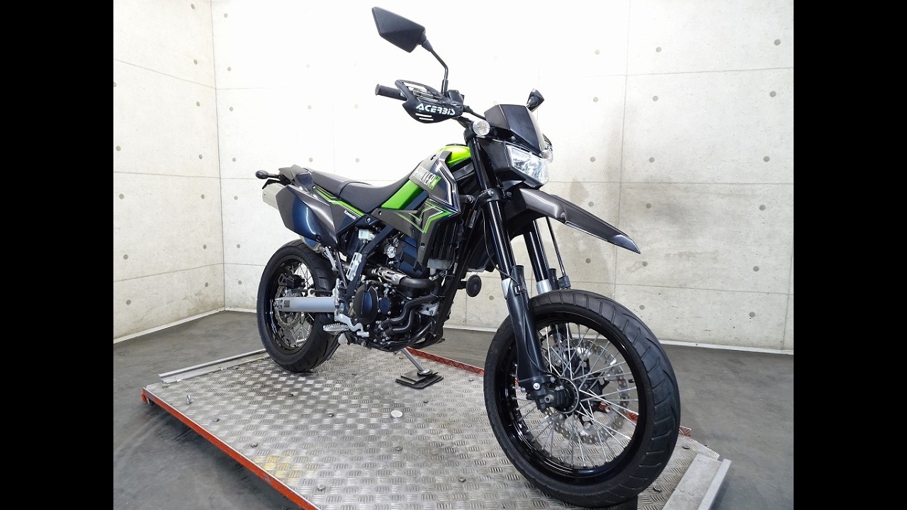 カワサキ　DトラッカーX（D-TRACKER X　LX250V）　2008年式　リアフェンダーレス・グリップヒーター・ハンドルガード付き 走行距離 38813Km　自賠責2027年4月まであり カワサキ DトラッカーX LX250V 2012年モデル モタード