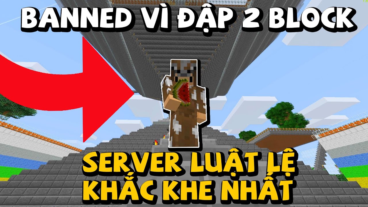 minecraft server th  2022 New  Minecraft Banned vì Đập 2 Blocks Trong Server | Channy