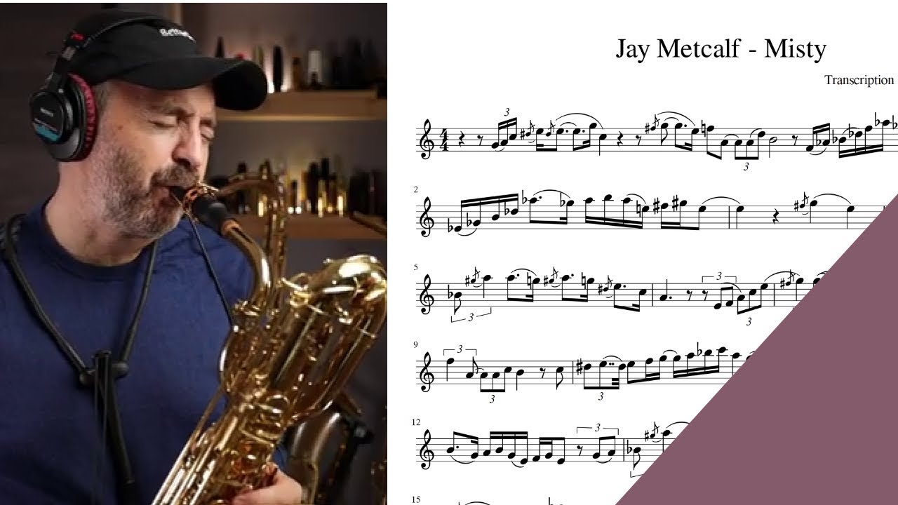 Jay Metcalf - Misty saxophone sheet music notes for baritone sax