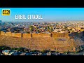 Erbil citadel 4k 60fps aerial view erbil city 2023 kurdistan drone
