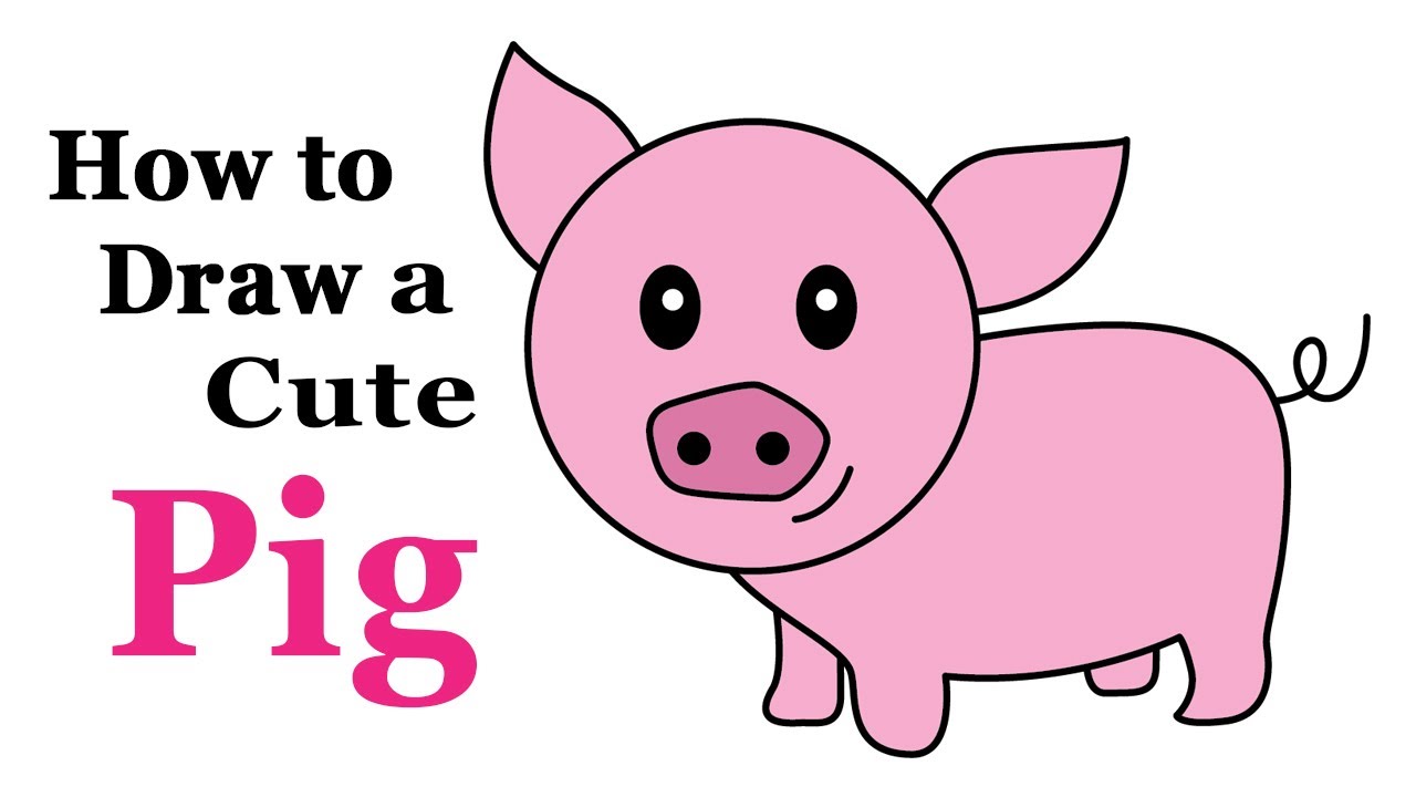 easy cute drawings of pigs