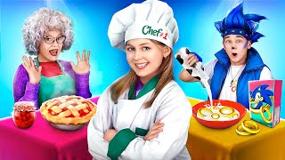 ¡Desafío de Cocina Contra la Abuela! ¡Sonic Salva al Pokémon de la Cárcel! Desafío de Comida!