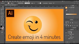 vector Emoji Design in illustrator Tutorial , practice item.