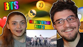 Me and my sister watch  BTS - DOPE + BAEPSAE + FIRE + IDOL [Medley Stage] Live Part 2 (Reaction)
