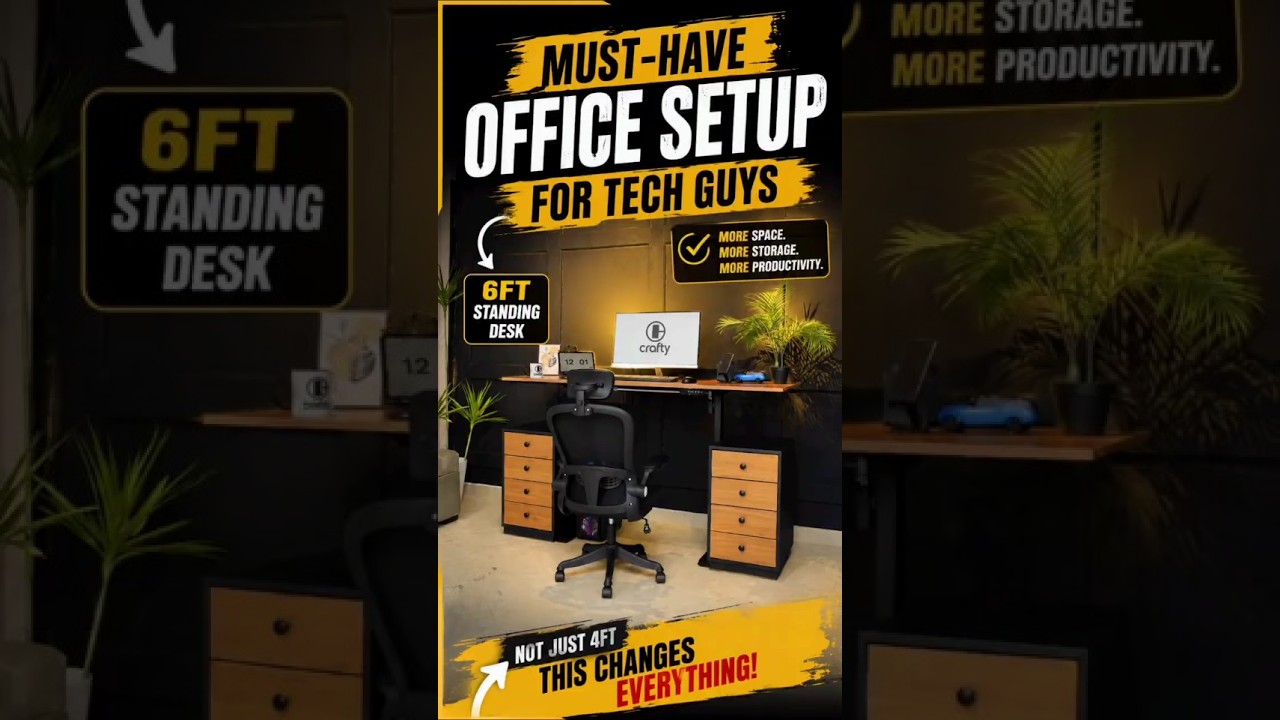 6ft Long Electric Adjustable Height Standing Desk