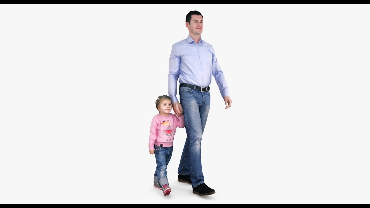 Daddy And Daughter 3d Model Youtube