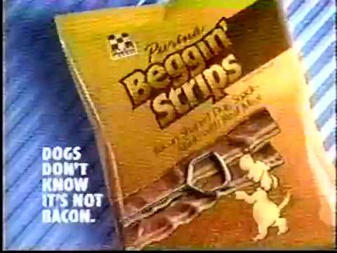 purina one chien medium Beggin' Strips ad, 1989