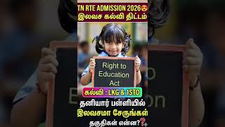 TN RTE Admission 2026 📢 | Apply Onlin#TNRTE2026 #RTEAdmission #TamilNadu #Education #SchoolAdmission