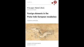 Foreign elements in the Proto-Indo-European vocabulary #language #books #history