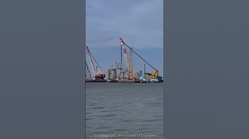 300 Ton Piece of Key Bridge Underway