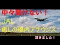 JAL癒しの機内アナウンス