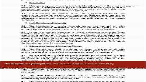 Distributorship Agreement with Commission Agent for Manufacturers