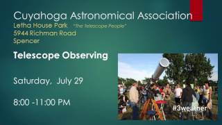 "In the Sky" activities for July 2017