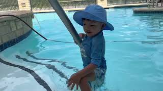 Cooling down at swimming pool by Lake Travis