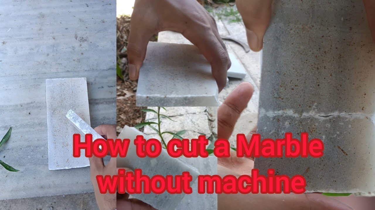 How to cut a marble without machine in home#marble #cuttingskills #new ...