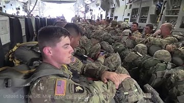 U.S. Army Paratroopers Jump from a C-17 Globemaster III aircraft