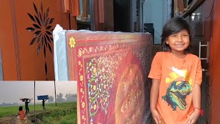 অবশেষে বাবার জন্য খাবার টেবিল এর সাথে খাবার রাখার একটা মিসকেফ কিনে ফেললাম।Village Vloger Nopur.