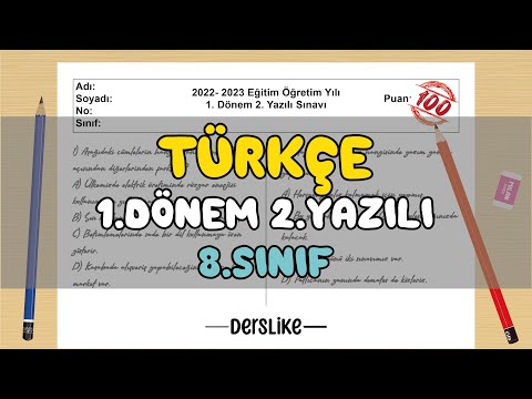 8. Sınıf Türkçe 1.Dönem 2.Yazılı Soruları #2023