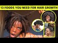 Top 13 Food for Natural Hair Growth || Best Superfoods to Eat for THICK & LONGER HAIR GROWTH