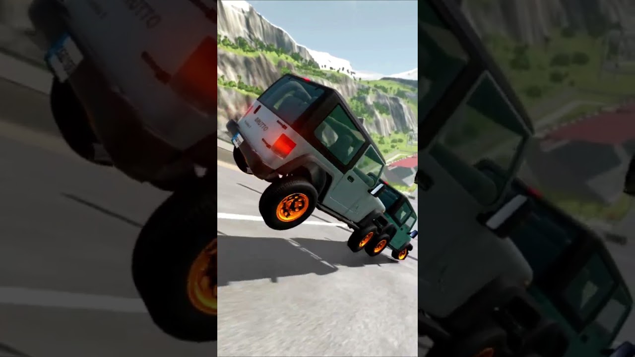 high speed car jumps 