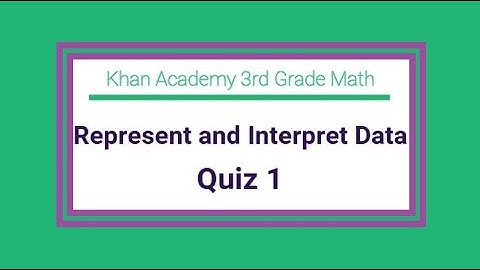 Khan Academy/ 3rd Grade Math / Represent and Interpret Data / Quiz 1