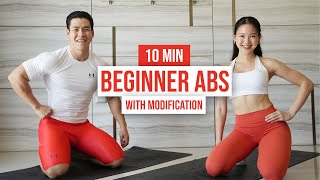 10 MIN BEGINNER ABS I with modification, no equipment