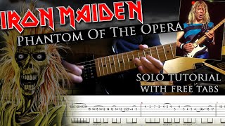 Iron Maiden - Phantom Of The Opera Dave Murray's 2nd solo lesson (with tablature and backing tracks)