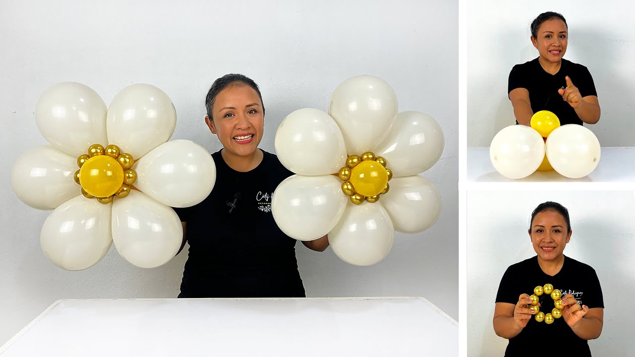 Como Hacer una Flor de Globos🌼FÁCIL Y RÁPIDO💛