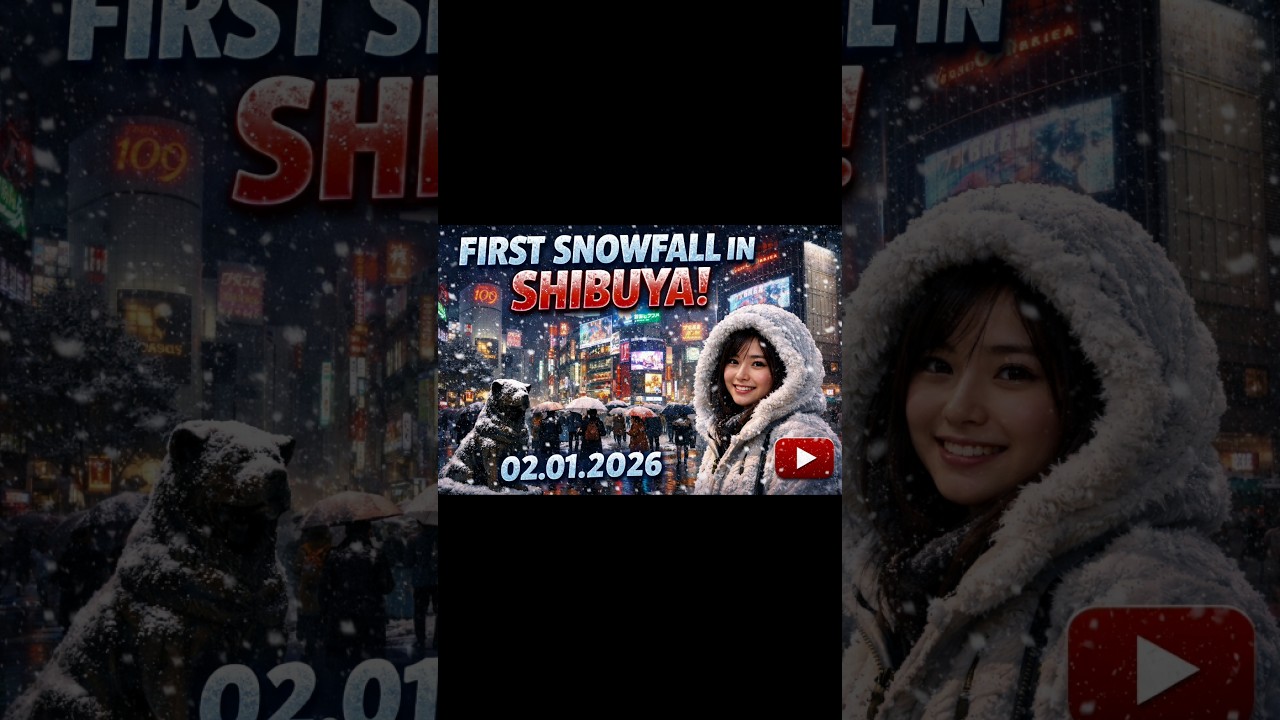 First Snowfall in Shibuya Japan🇯🇵 | 📅 02.Jan.2026 | 
