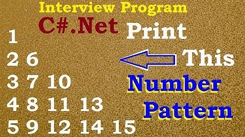 C# .Net Number Pattern Program || Interview Pattern Program By D.K. Gautam