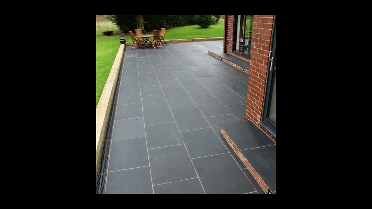 Black sandstone tiles