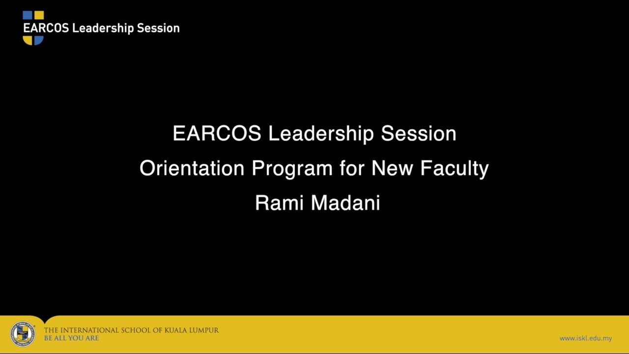 EARCOS Leadership Session   Oct 28 2016 - Rami Madani
