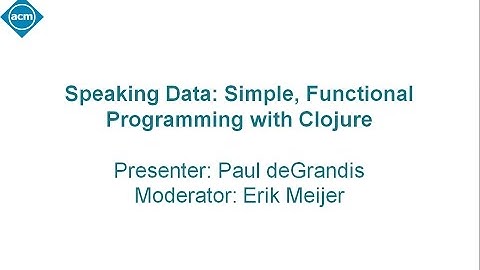 "Speaking Data: Simple, Functional Programming with Clojure," with Paul deGrandis