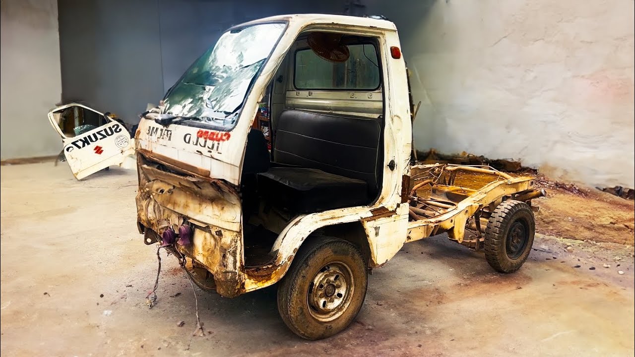 Project of restoring damaged old SUZUKI truck - Process from the ruins