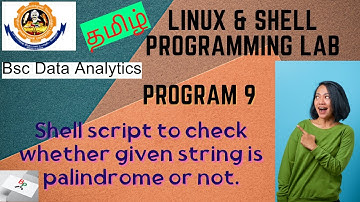 Shell script to check given string is palindrome or not| Linux and shell lab Bharathiar University