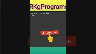 Calculating age program in C language.    #shorts  #RKgPrograms
