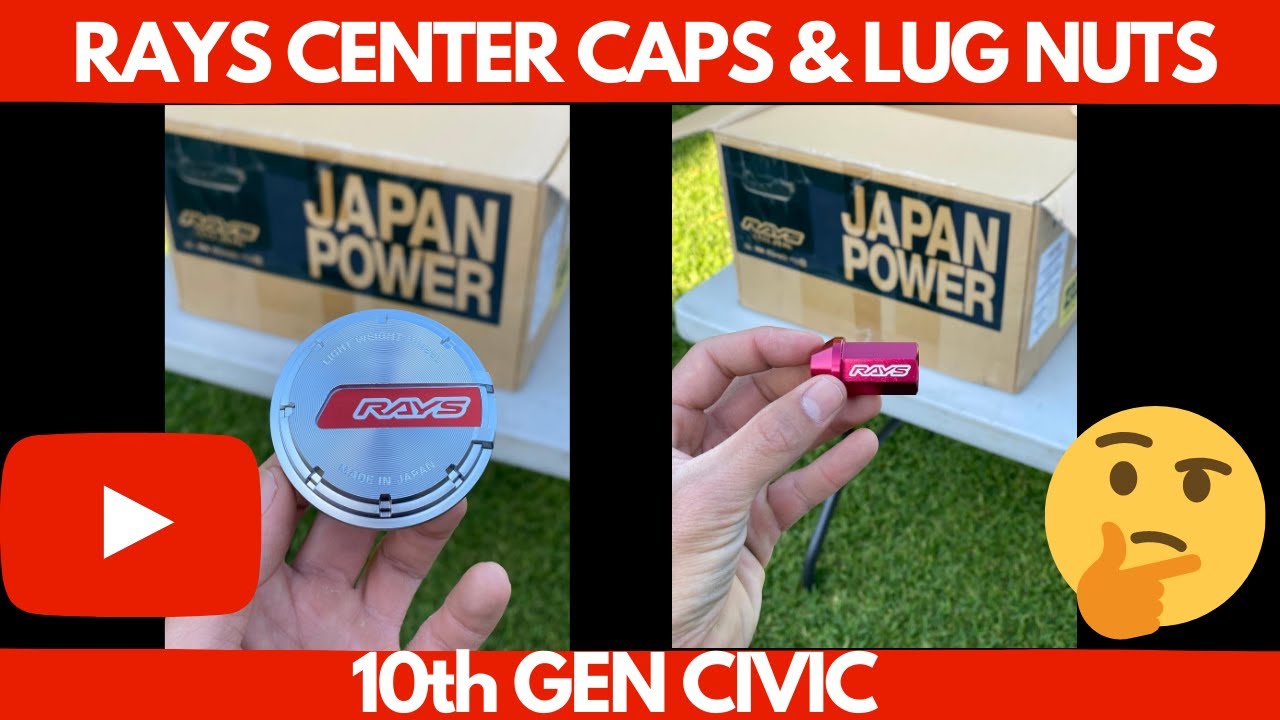 2019 CIVIC HATCHBACK FK7 Rays L42 Lug nuts & Wheel Locks Gram Lights 57CR / 57DR Center Caps